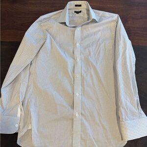 J. Crew Classic Blue and White Grid Dress Shirt